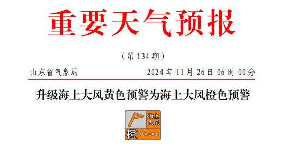 山东海上大风橙色预警，，，，，，，，部分港口或暂停作业