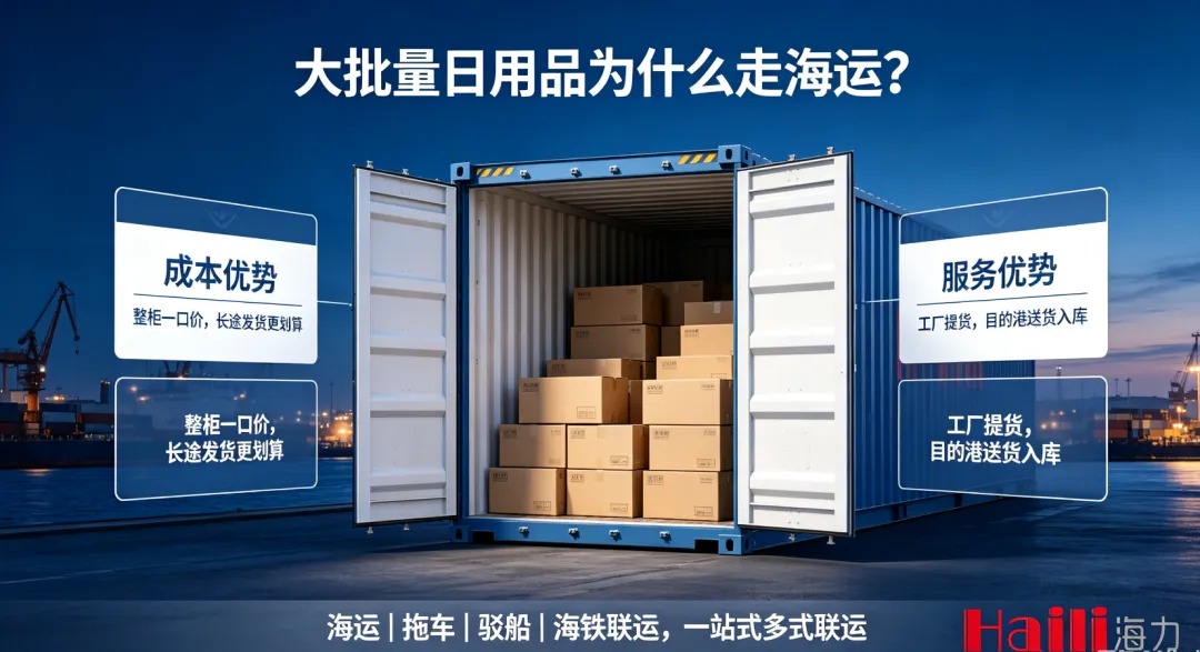 大批量日用品跨区域发货，，，，，为什么越来越多企业优先选择海运？？？？？？？？